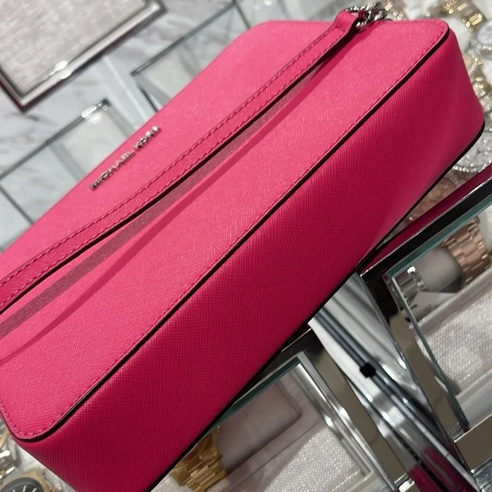 Michael Kors Jet Set Large Saffiano Leather EW Crossbody Bag  Dragonfruit NWT